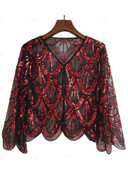 1920s Coat Shawls Women's Sequins Vintage Party Shawl