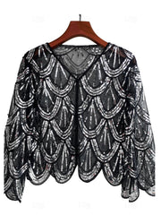 1920s Coat Shawls Women's Sequins Vintage Party Shawl