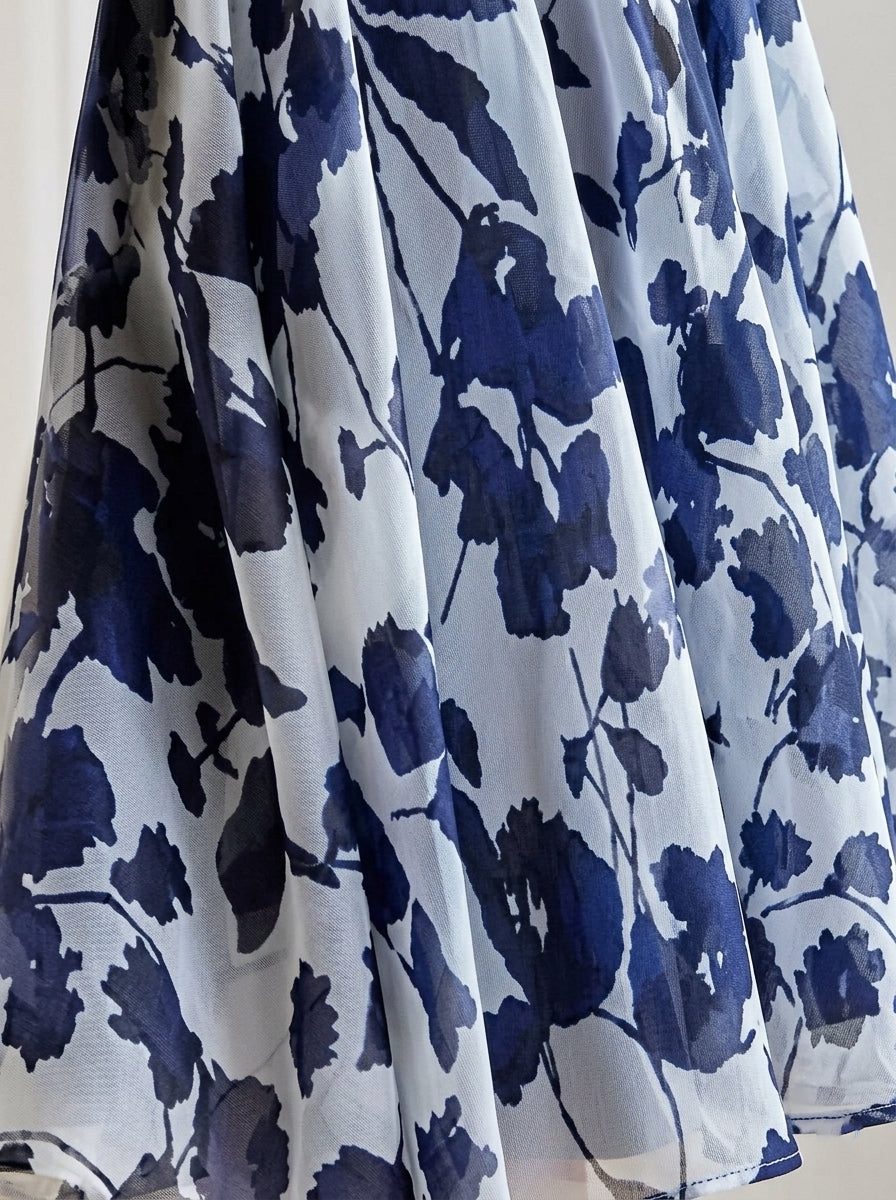 2 Pieces A-Line/Princess Scoop Chiffon Mother of the Bride Dresses with Jacket Floral 3/4 Sleeves Tea-Length Ruched Ruffles