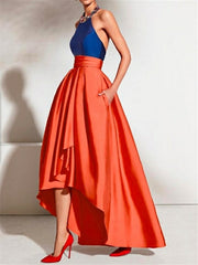 A-Line/Princess Asymmetrical Halter Neck Sleeveless Cocktail Dresses